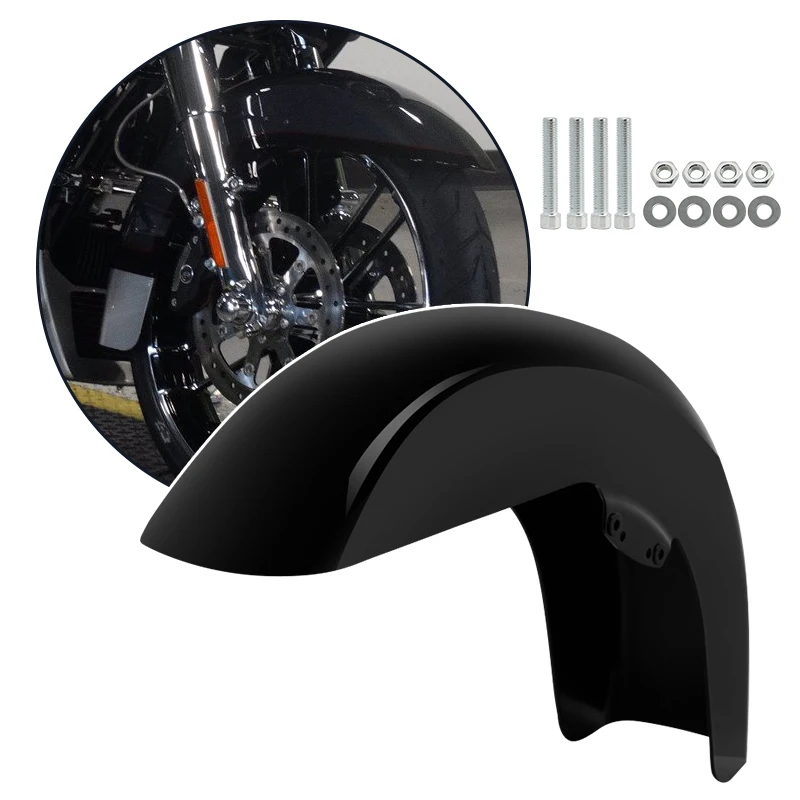 Motorcycle Front Fender Mudguard Gloss Black For Harley Touring Road King Electra Glide Street Road King Glide Ultra 2014-up