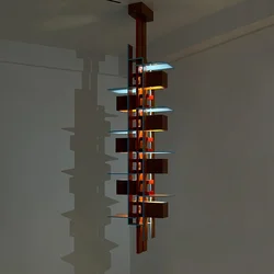 Japanese Solid Wood Pendant Light Frank Lloyd Wright Taliesin Ceiling Lamp for Villa Living Room Dining Room Art Chandelier