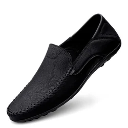 Genuine Leather Men Shoes Casual Formal Man Loafers Moccasins Luxury Italian Slip On Brand Male Boat Size 46 47 Mocassins Homens