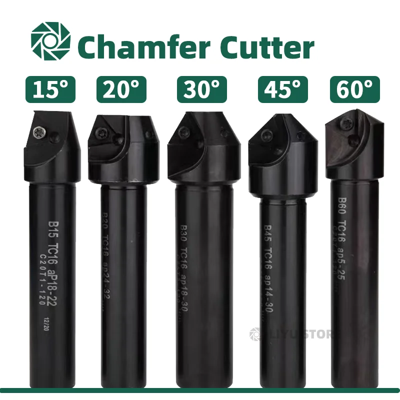 Chamfering cutter Countersink Bar Indexable Chamfer Milling Cutter Tool Holder 30 45 60 Degree TC AP C20-20 C16-16 Spot Drilling