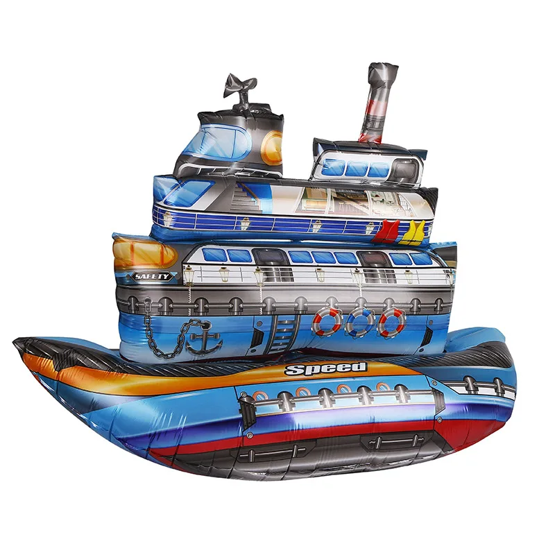 Three-dimensional Pirate Ship Cruise Ship Aluminum Cartoon Balloon Children's Festival Celebration Party Birthday Scene Layout