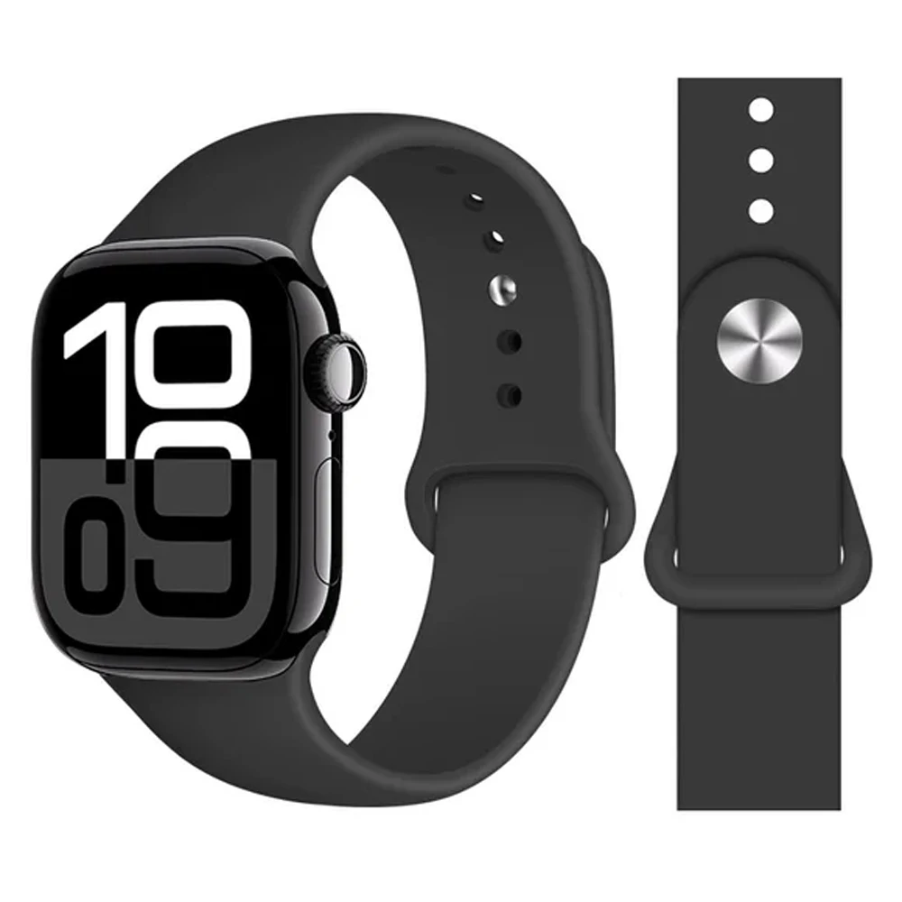 

Силиконовые ремешки для Apple Watch Band Series 9 10 7 8 se 5 6 Ultra 49 мм 45 мм 42 мм 46 мм 44 мм 40 41 мм Спортивный браслет correa iwatch