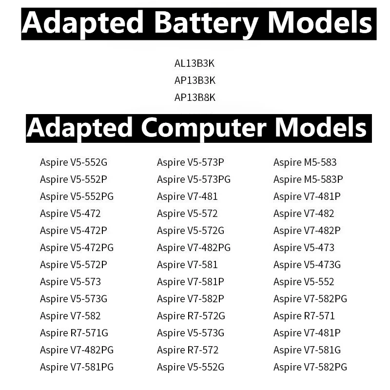 For Acer Aspire V5-481P V5-572PG V5-552P V5-573P V7-481G V7-482P V7-581 New AP13B8K AP13B3K Laptop Battery 15.2V 3400mAh+Tools