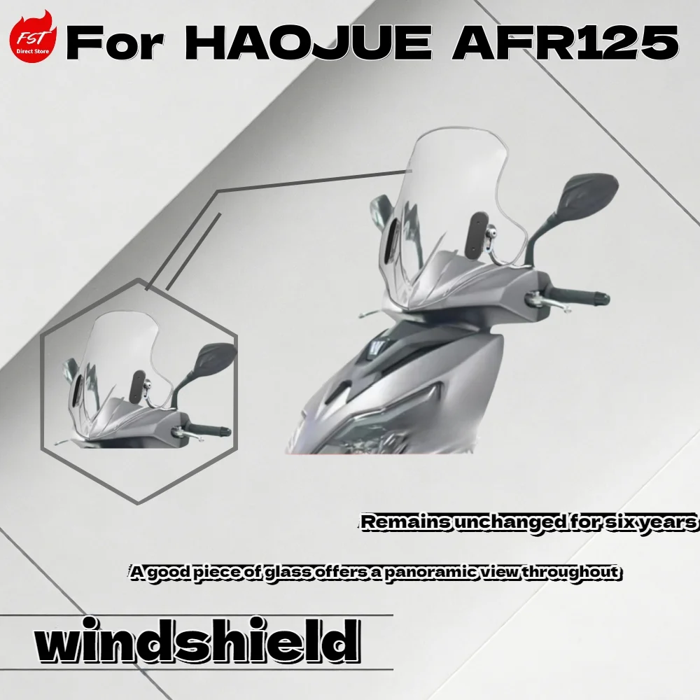 For Haojue AFR125 Height Enhanced PC Windshield Rainproof Front Wind Deflector Kit