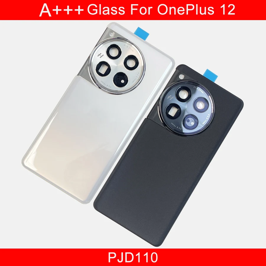 A+++ For Oneplus 12 5G Back Battery Cover With Camera Frame 1+12 Rear Battery Glass Door Housing Case Repair Replace