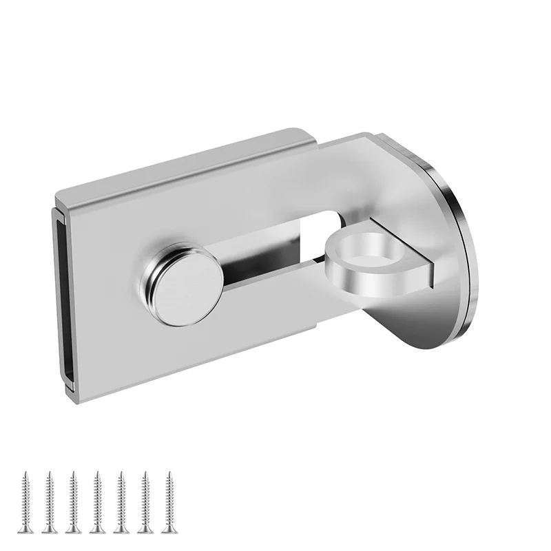 Non Perforated Lock Buckle Stainless Steel Pin Sliding Door Latch Left Right Universal Safety Anti-theft Door Latch Door Bolt