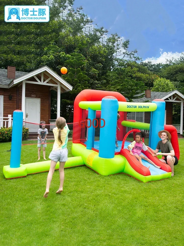 Children's Indoor and Outdoor Small Trampoline Basketball Hoop a Volleyball Net Trampoline Amusement Park