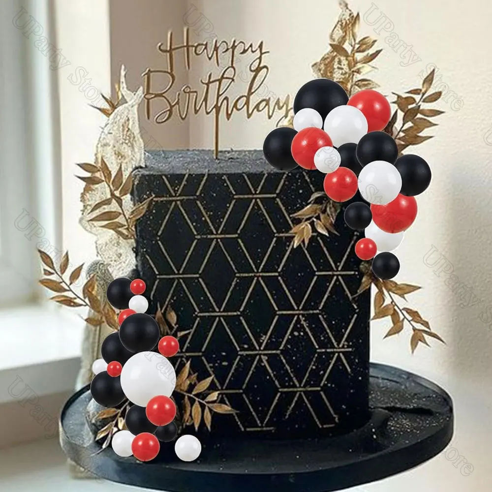 60 Stück rot blau schwarz Kugeln Kuchendeckel 2-4 cm Schaumstoffkugeln Kuchendekorationen für Spinne Geburtstag Abschlussfeier Kuchen Dekor Gastgeschenk – Detail 12