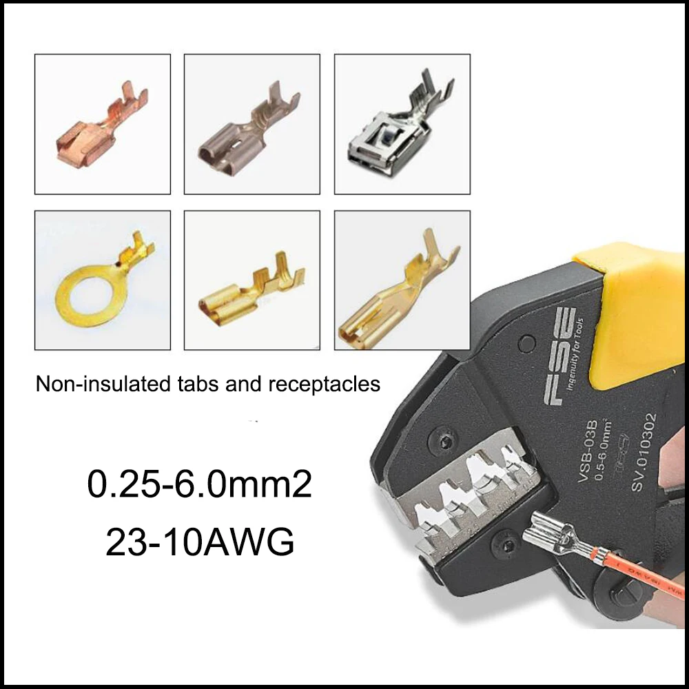 Imagem -04 - Ratchet Crimping Tool Alicadores Terminal Isolado 2310awg 256 Mm2 Vsb03b