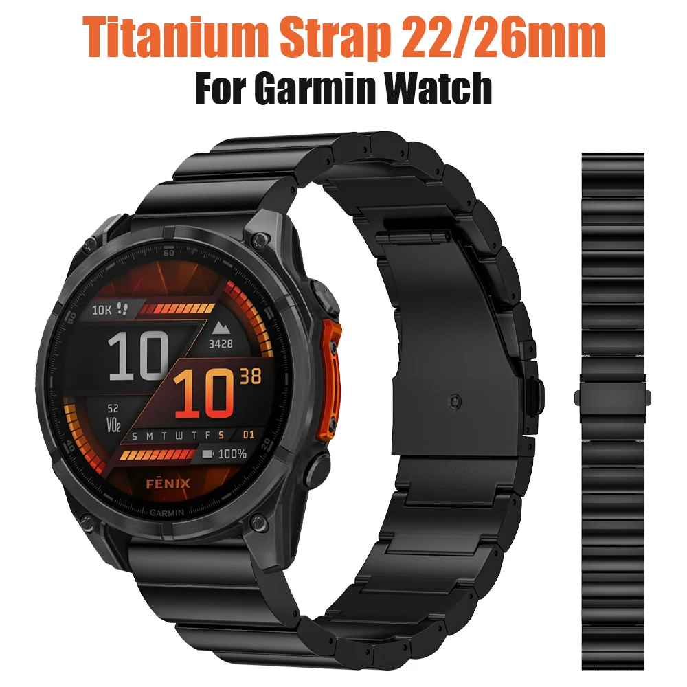 Titanium 22mm 26mm QuickFit Armband für Garmin Fenix 8 Pro 8 Enduro 3 Instinct 2X Uhrenarmbänder für Fenix 7X Pro 6 5Plus 5