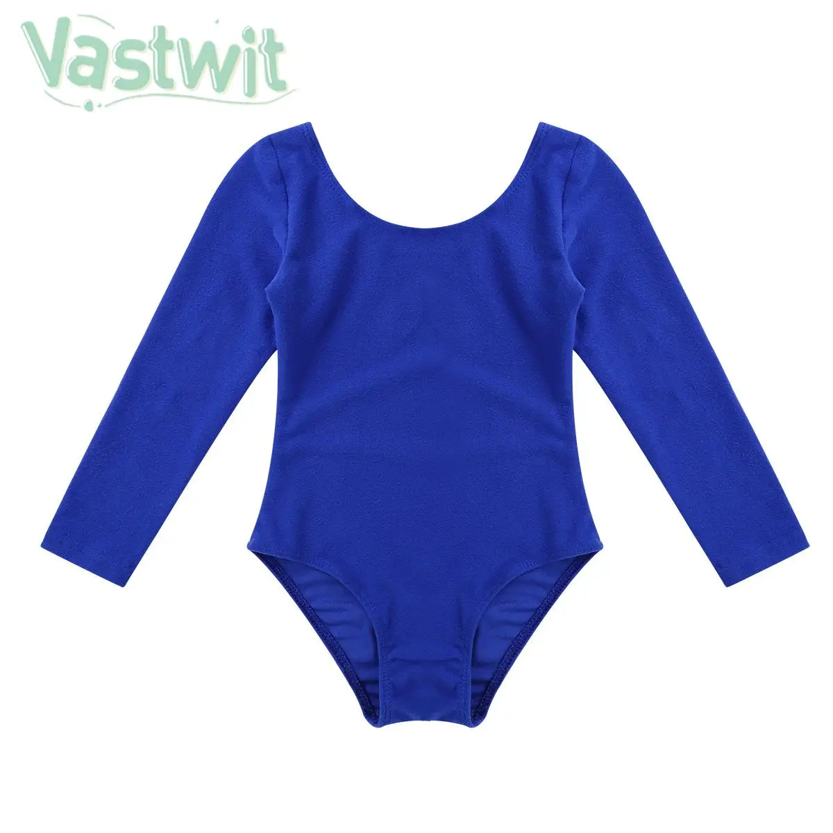 3-12Y Girls Ballet Gymnastics Dance Leotard Long Sleeve Solid Color Bodysuit Yoga Dancing Class Training Performance Dancewear