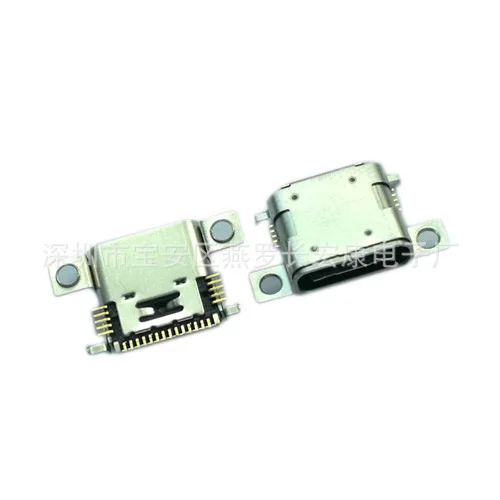 For USB TYPE-C 24pin female seat, full patch, with screw hole 14 + 5 + 5 24pin female seat