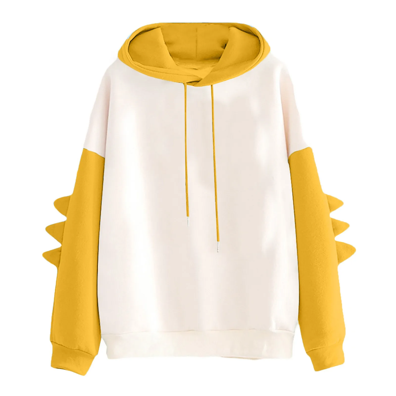 Oversized Dinosaur Hoodie Women Long Sleeve Solid Candy Color Hooded Sweatshirt Female Teens Hooded Clothes Outfit Kawaii Hoodie