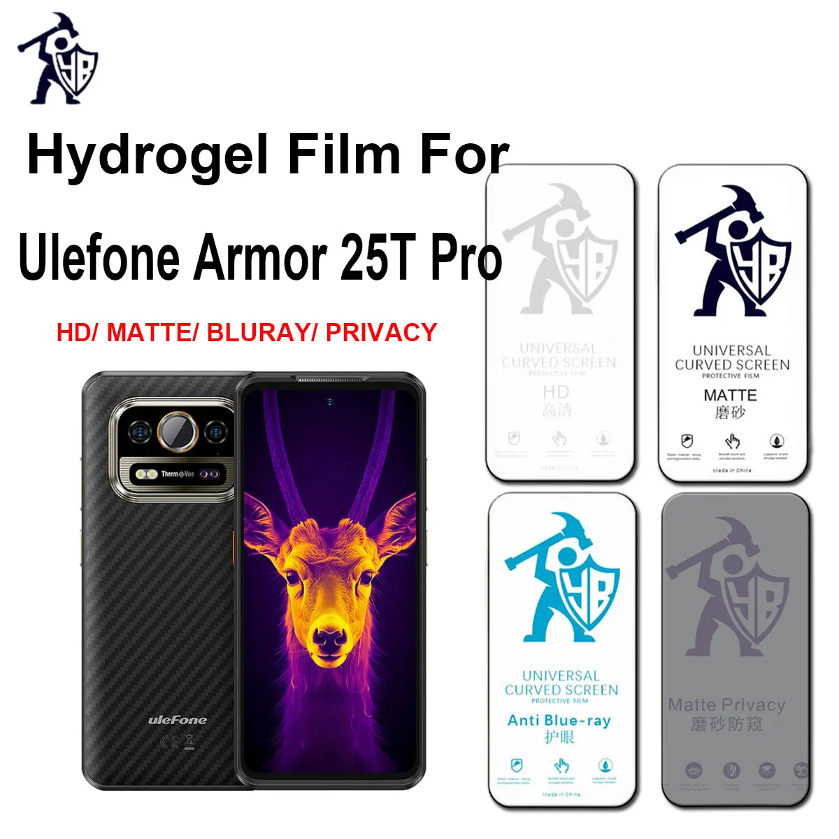 2pcs HD Matte Film HD Screen Protector For Ulefone Armor 25T Pro Eye Care Blue-ray Anti Spy Privacy Protective Hydrogel Film