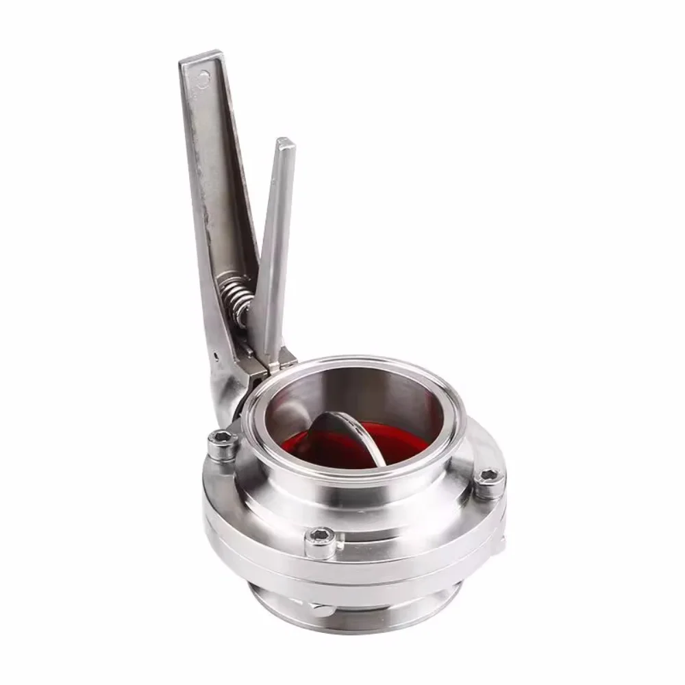 

ClampΦ57Φ63mm OD77.5mm Butterfly Valve SS304 Duckbill Quick Butterfly Valve, Sanitary Shuck Butterfly Valve, Food SnapValve