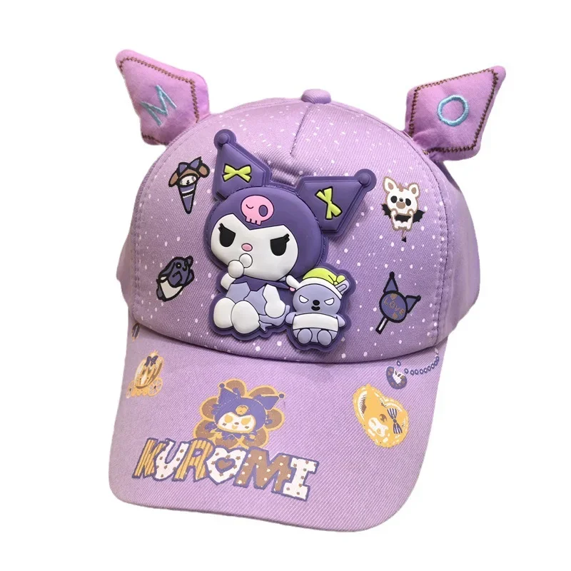 

Sweet Kuromi Anime Kawaii MINISO Kids Baseball Cap Boys Girls Cute My Melody Warm Sunscreen Visor Hat Lovely Gifts for Girls