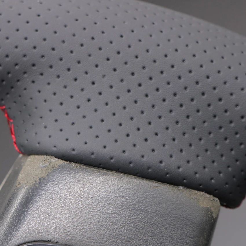 غطاء عجلة القيادة من الجلد الصناعي الأسود لسيارة جيب كوماندر XK جراند شيروكي III شيروكي IV KK 2008-2010 دودج نيترو 2007-2012