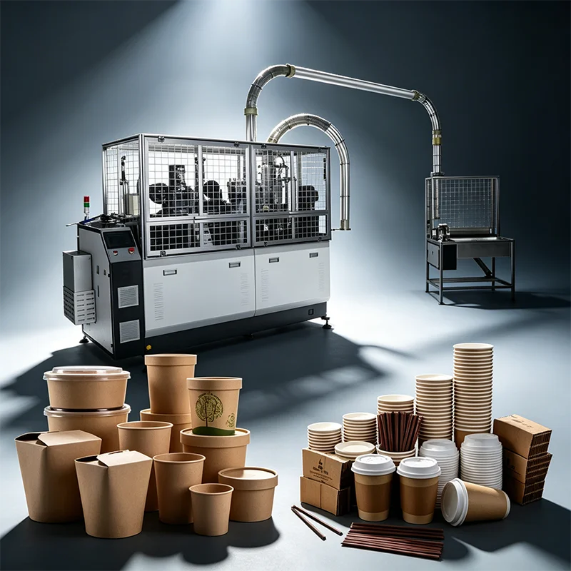 High Speed Cardboard Cup Forming Machine with Hot Air and Ultrasonic Dual Sealing Options for Versatile Materials