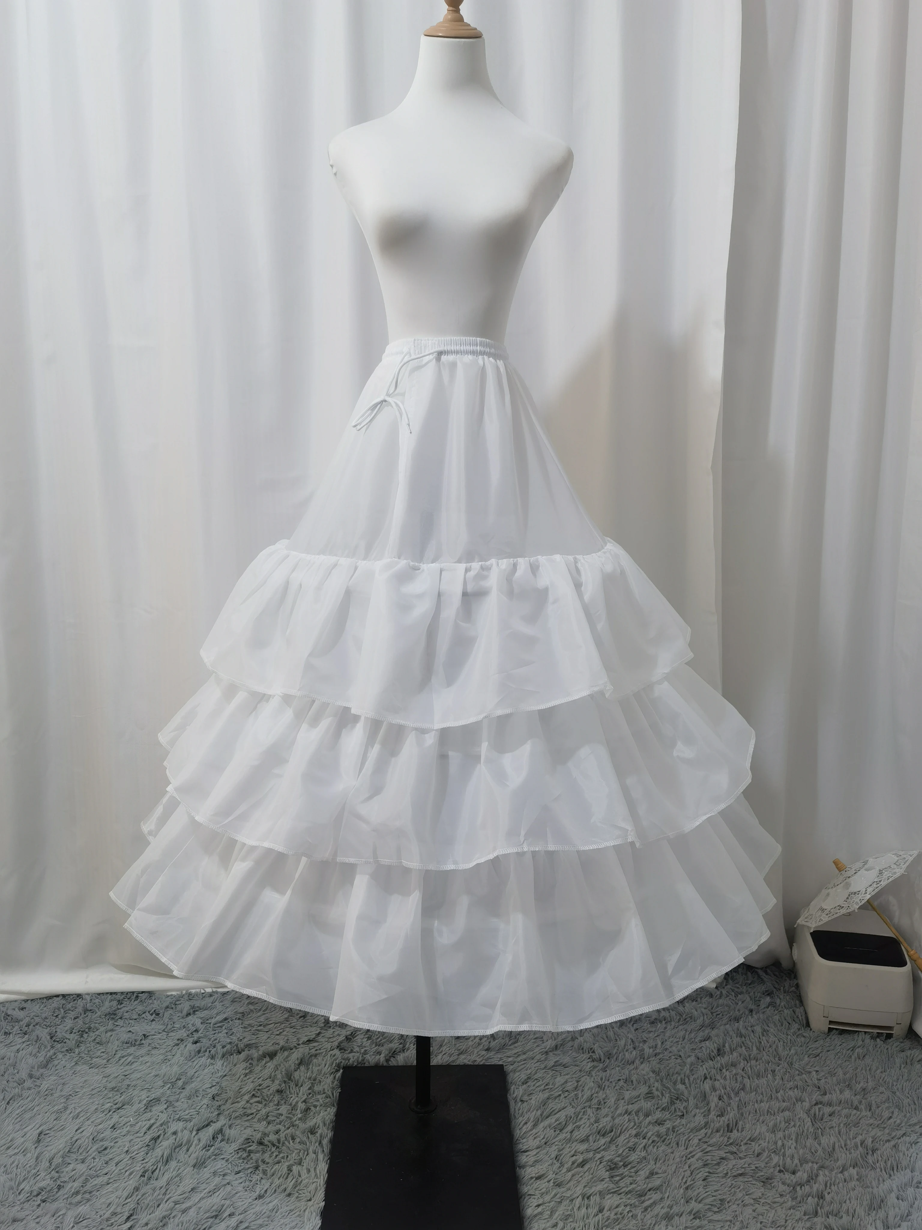 Women's Petticoat 2/3/4 Hoop Petticoat Skirt Elegant Floor Length Crinoline Underskirt Slip Perfect for Weddings Bridesmaids