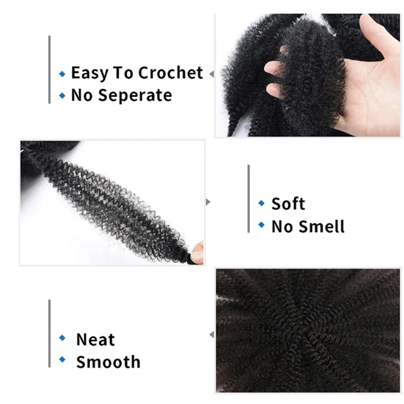 Synthetic 8 inch Braids  Hair  Soft Afro Kinky Twist Crochet Braid Hair Extensions Curl Locks Crochet Braiding Hair