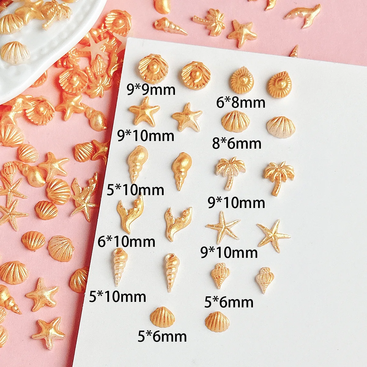 30Pcs 3D Ocean Theme Nail Char - Resin Art Beach Theme ulasan dan harga