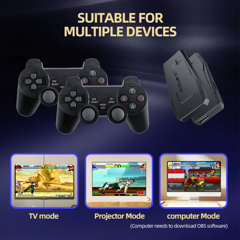 4人用HDビデオゲームコンソール,128または20000 GB,PS1/gba/ddy/mame/sega用のレトロなゲーム,保存,検索,追加