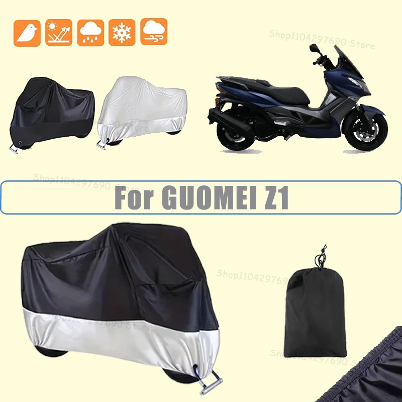210D Oxford Motorcycle Cover Waterproof All Season UV Protection For GUOMEI Z1 Anti-Tear Windproof Motorbike Cover