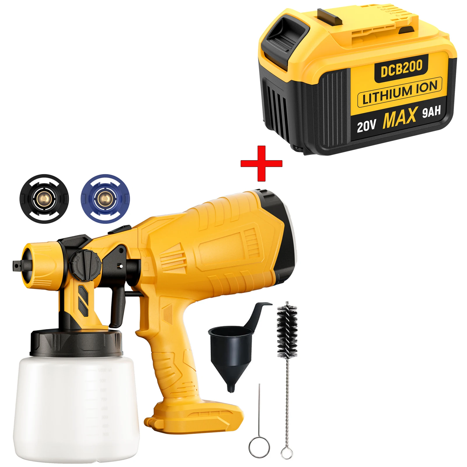 Wiederaufladbare Spritzpistole für Dewalt 20 V Akku, elektrische Spritzpistole zum Malen, kabelloses Werkzeug, 9,0 Ah, Ersatz für die Automobilindustrie an der Wand