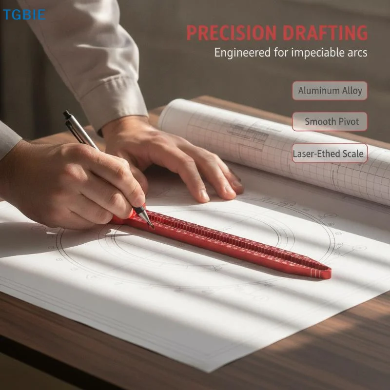 [TL]Smooth Bearing Woodworking Compass Adjustable Aluminum Alloy Rotary Ruler for Art Design Sketch Drafting