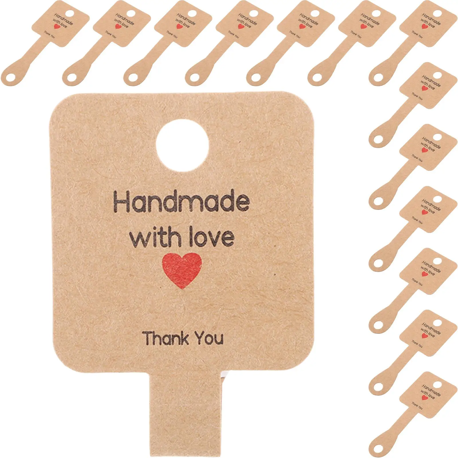 

100 Pcs Paper Card Keychain Jewelry Tags Bracelets Necklace Display Kraft Packaging Man