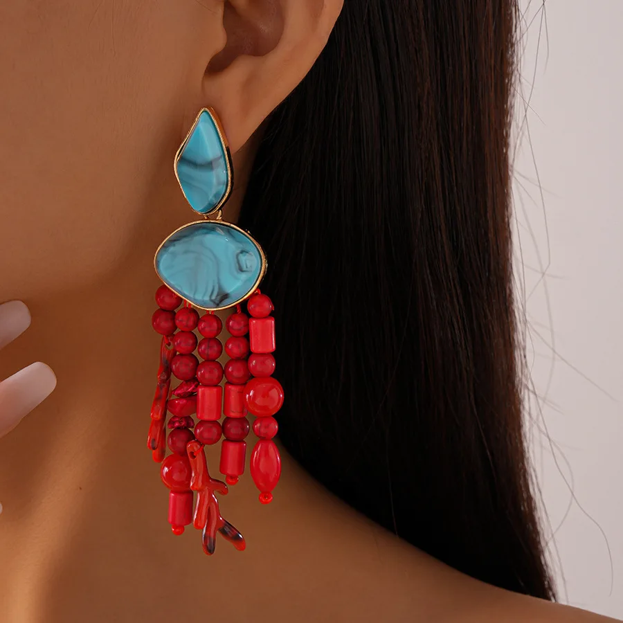 

Bohemian Geometric Dangle Earring Trendy Female Charm Beads Drop Earrings Handmade Beaded Jewelry Accessories