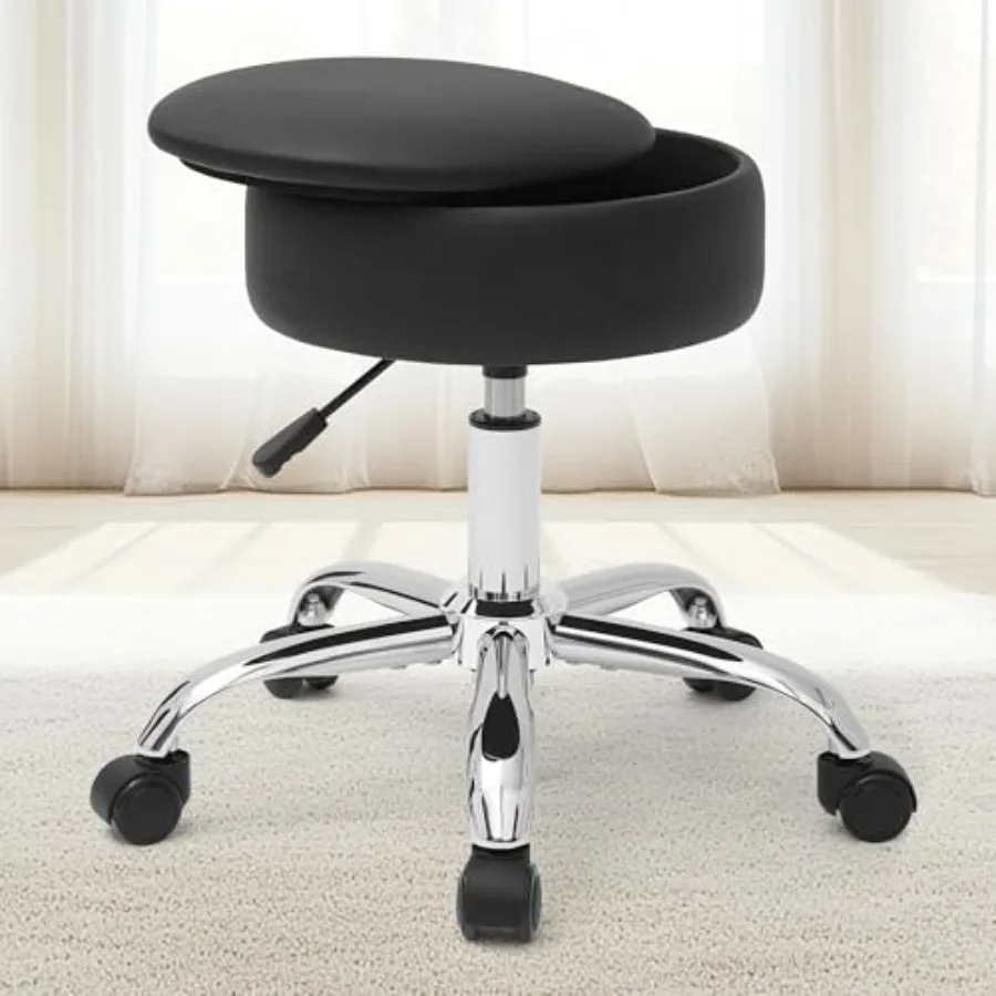 

Adjustable Vanity Stool Storage Rolling Vanity Chair Swivel Vanity Stool Chair for Vanity Makeup Stool