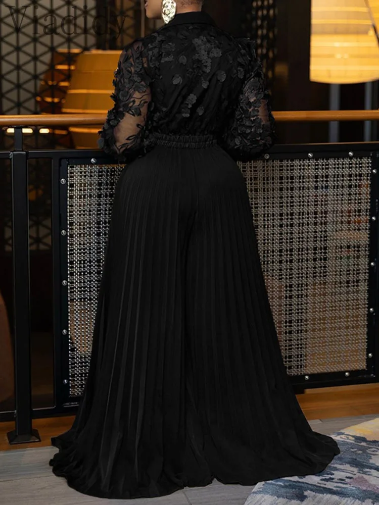 Feminino sexy cor sólida cor sólida pura malha manga longa decote em v profundo perna larga macacões