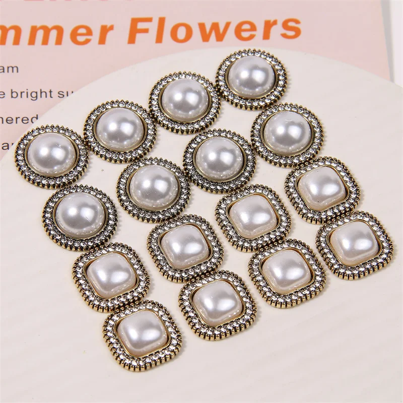 

Retro style 30pcs/lot geometry rounds/square shape alloy flatback cabochon beads charms diy jewelry accessory