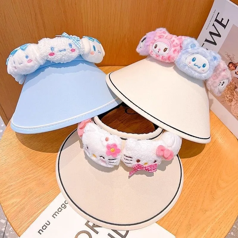 

Hello Kitty Cinnamoroll Kuromi Kawaii Sanrio Ins Fashion Lovely Doll Sun Hat Spring Summer Cute UV Protective Cap Gifts