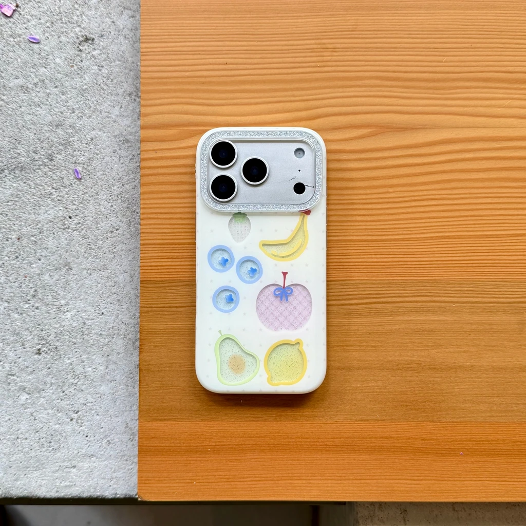 الإبداعية الطازجة الجوف خارج الفاكهة بريق إطار صور للصدمات واقية غطاء الهاتف آيفون 17 16 15 14 برو ماكس #4