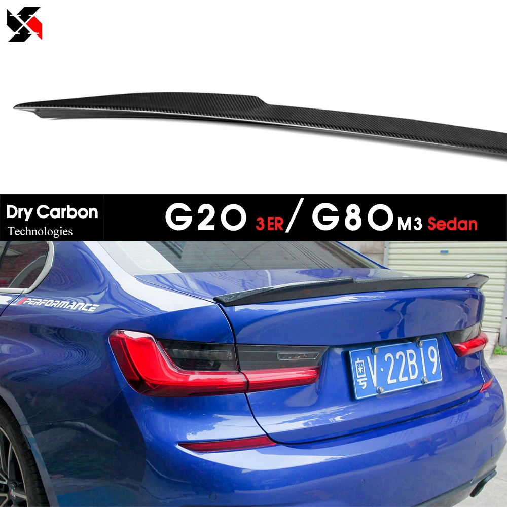 Autoclave Dry Carbon Real Carbon Fiber Trunk Spoiler Wing For BMW New 3 Series G20 Sedan & Its M3 G80 2019 - 2025 Boot Lid Lips