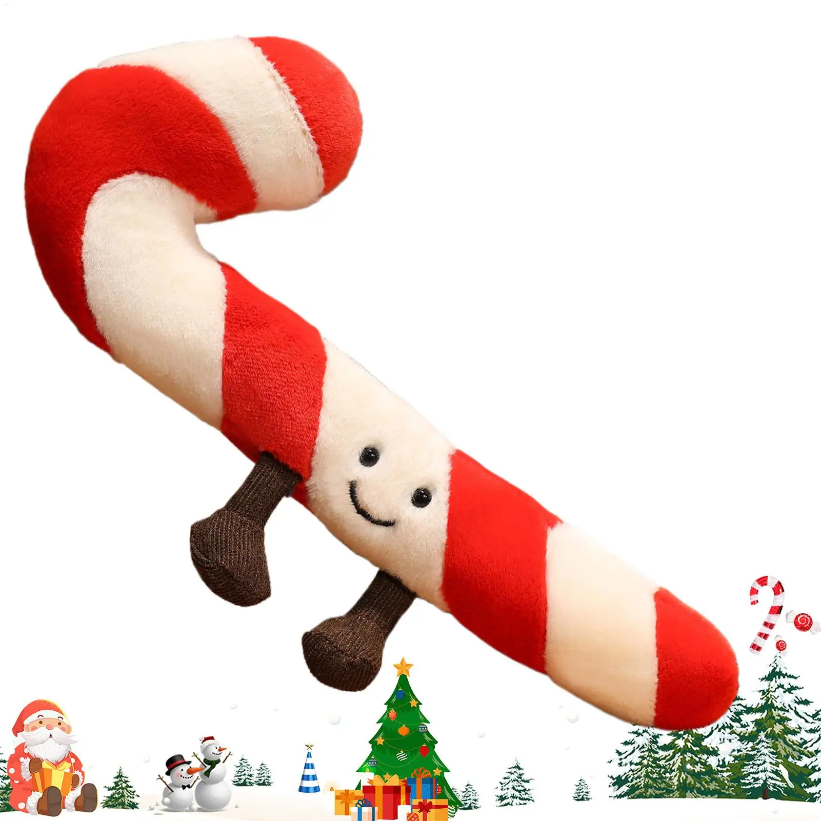 

Plush Candy Cane Soft Sofa Pillow Decor 12 Inch Candy Cane Toy For Adults Kids Bedroom Living Room Nursery Recliner Bed Car