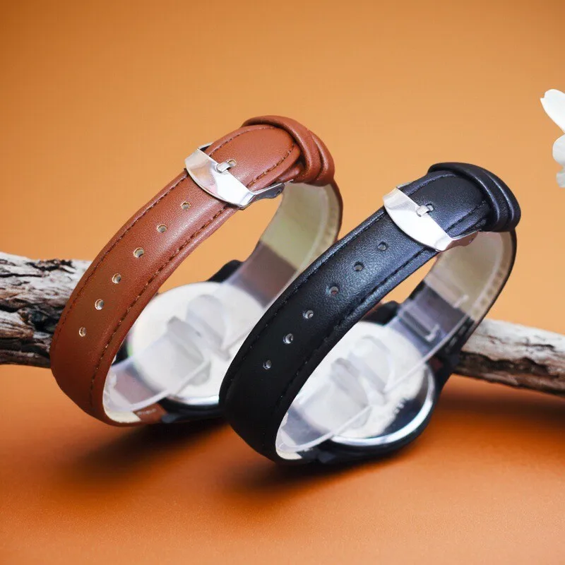 ساعات أطفال 2025 للأولاد والطلاب 12 ساعة بسيطة ورائعة للرجال موضة ترفيهية بحزام جلدي ناعم ساعات كوارتز للهدايا #5