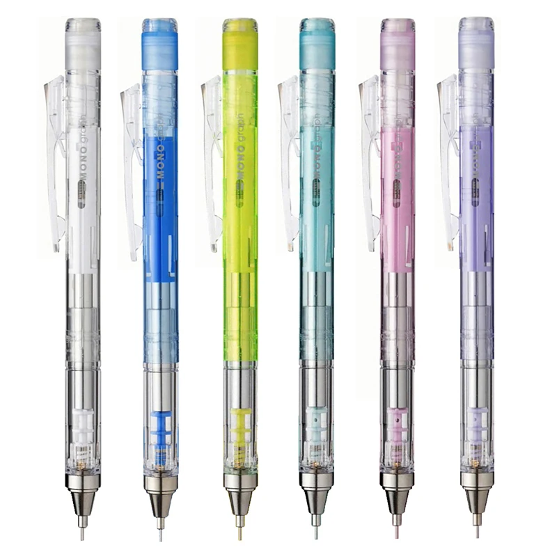 1pc  Japan Tombow Mono Graph Michanical Pencil Clear Color Pen Rod for Writing  Drafing Drawing Pencil School Supplies 05/03mm