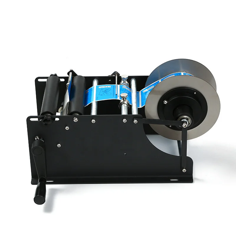 Aplicador de etiquetas Manual, máquina de etiquetado de botellas redondas para aplicar tarros cilíndricos, tubos de latas con mango