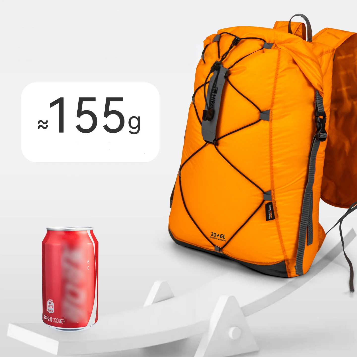 حقيبة ظهر جافة مقاومة للماء سعة 20 لترًا - حزمة جلدية خفيفة الوزن وقابلة للطي مع حقيبة تخزين للتجديف والسباحة وحقيبة رياضية خارجية 155 جرام #5