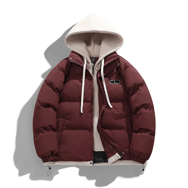 Winter Hooded Jacket Men Parkas Thicken Warm Coat Male Puffer Jackets Solid Color Casual Parka Men Women Fashion Clothes