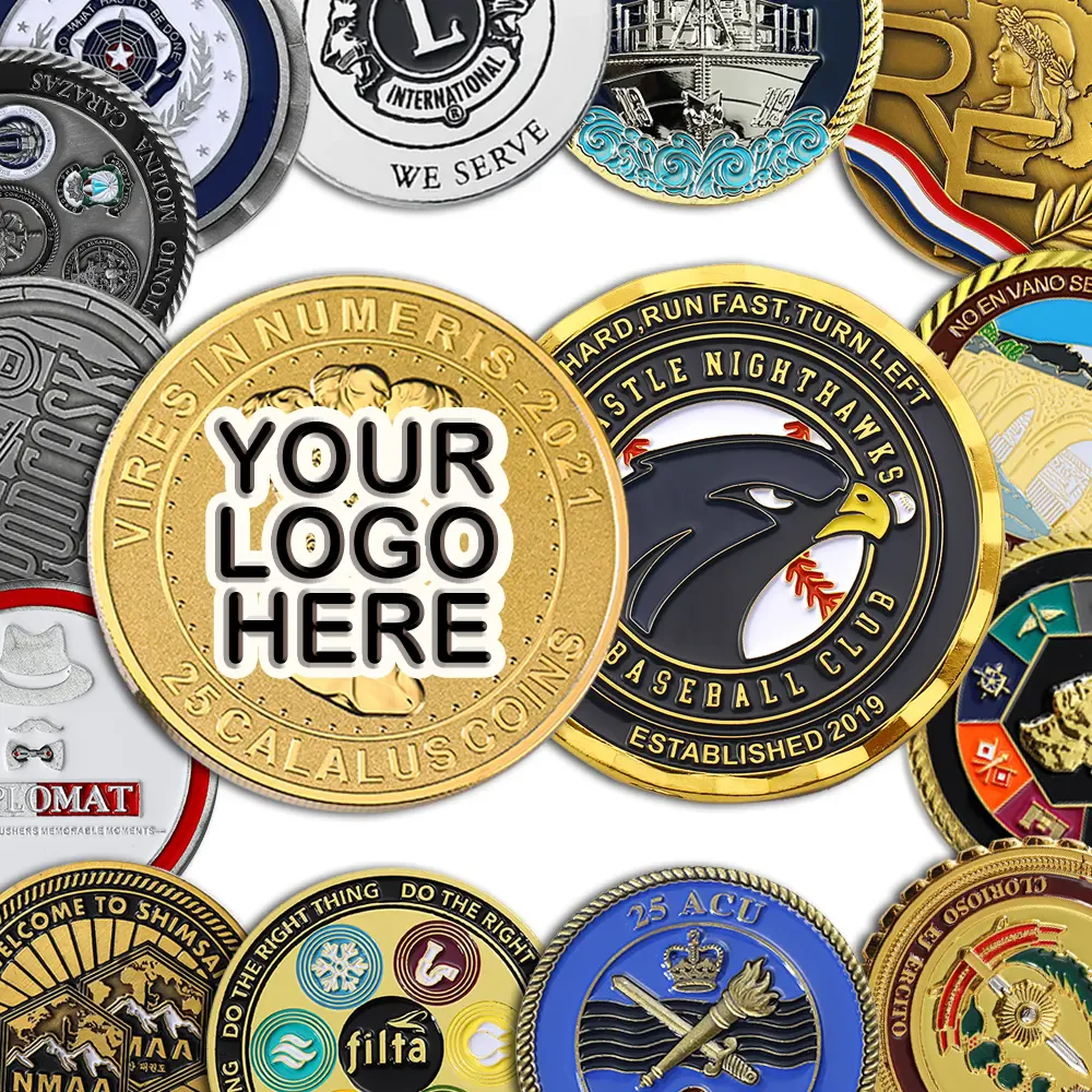 Personalized Customized Logo Challenge Coin Manufacturer 3D Zinc Alloy Gold Silver Metal Enamel Series Customized Coins