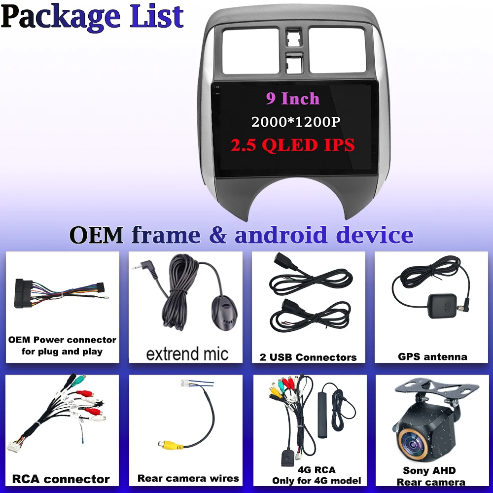 Car Android for Nissan Versa Note 2013 - 2017  Player Auto Radio Multimedia GPS 360 Camera HDR CPU QLED Wifi 5G BT Navigation - view 6