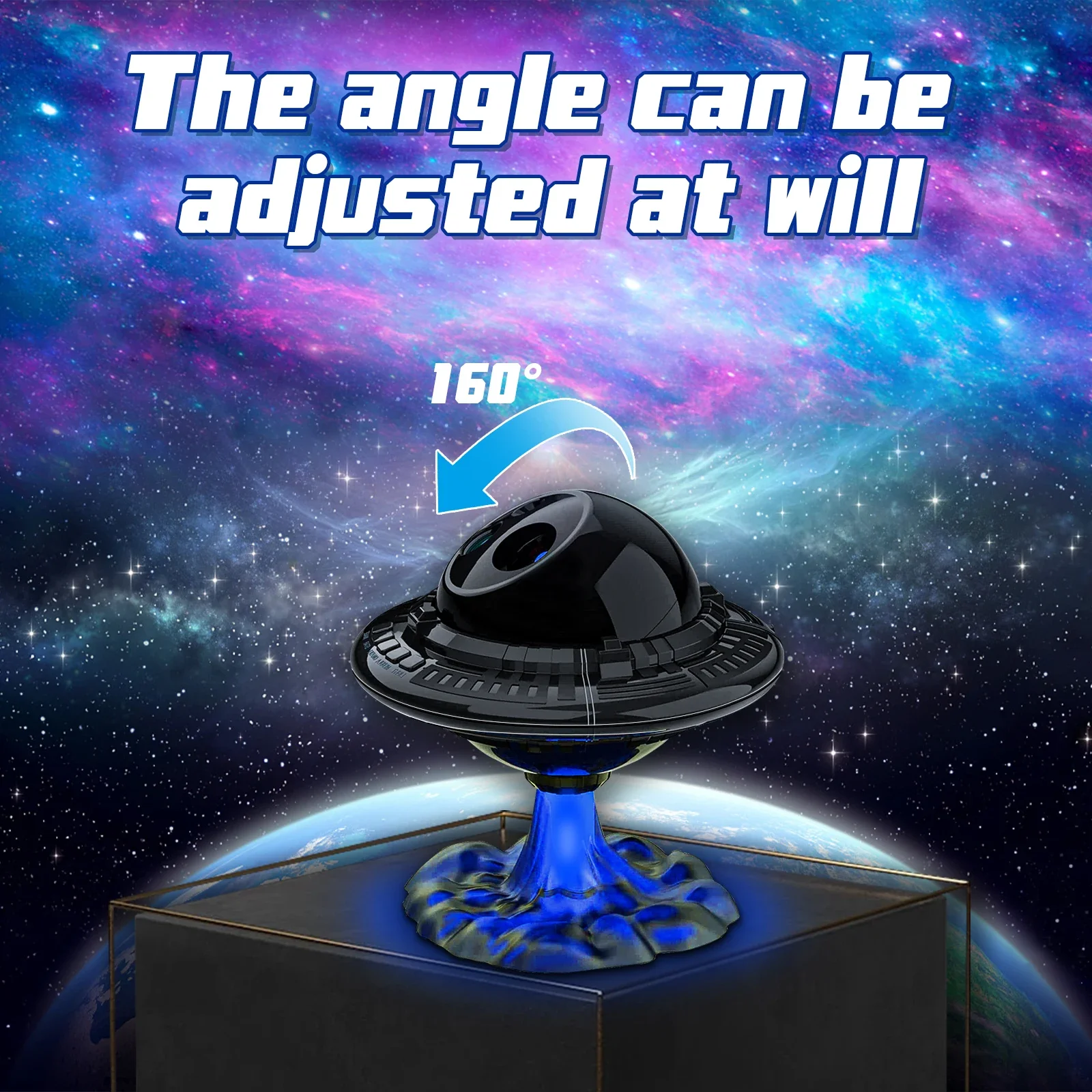 UFO Galaxy Projector, Star Projector Night Light with Remote Control, Adjustable Angle for Bedroom, Kids Room Decor