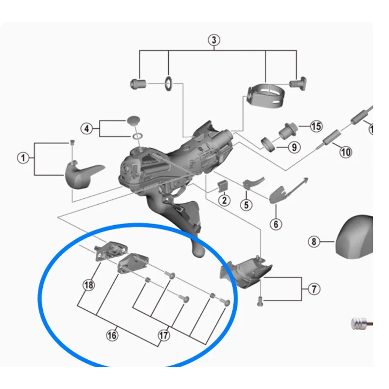 105 UT DA R4720 R7020 R8020 R9120 R7120 RX400 RX600 RX810 RX820 Shiter Brake Diaphragm hand lid unit for bracket with bosses