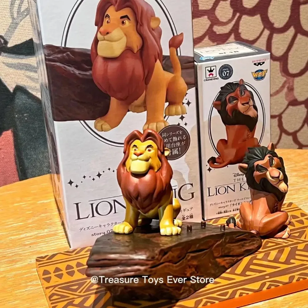 Disney WCF Original The Lion King Classic Kawaii Anime Simba Scar Mufasa Figure Statue Model Collection Decoration Toy Gifts