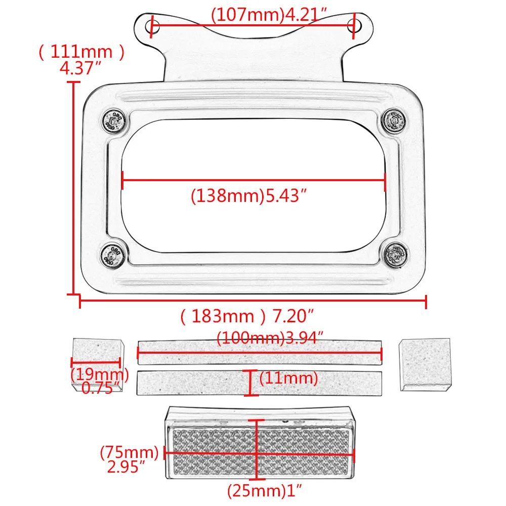 Motorcycle License Plate Holder For Harley Touring Street Glide Road Glide 2010-2023 Aluminum Curved License Plate Mount Frame