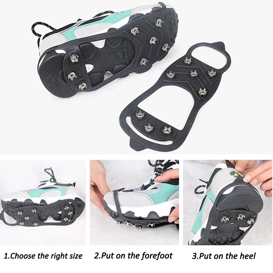 Crampons coordonnants pour chaussures, pince à glace, couvre-chaussures, extérieur, randonnée, escalade, neige sur glace, hiver, 8 dents